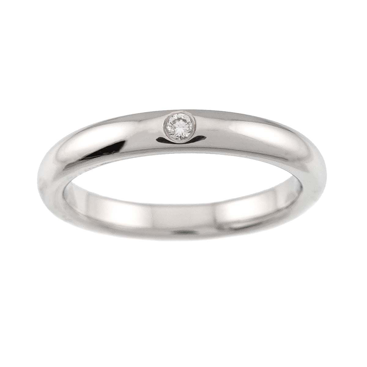 Tiffany & Co Stacking Band Ring Diamond Pt Platinum — view 2
