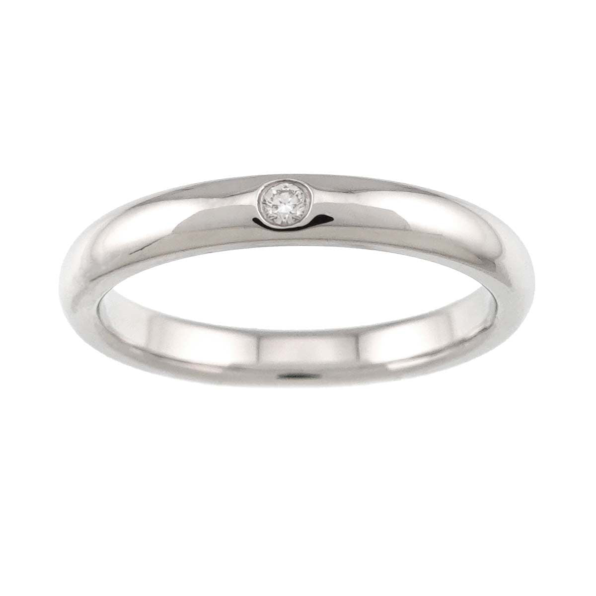 Tiffany & Co Stacking Band Ring Diamond Pt Platinum — view 2