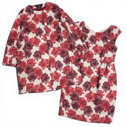 Max Mara Weekend Sleeveless Dress Color Coat Floral Pattern Large 40 42 White