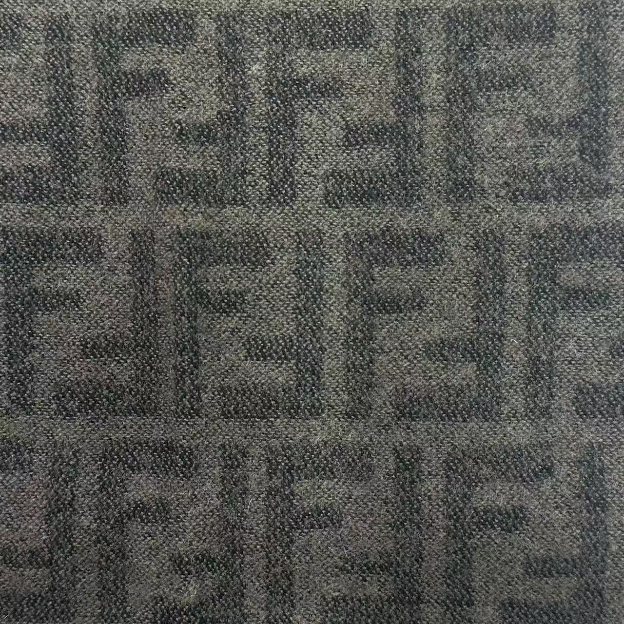 Fendi Scarf Zucca Pattern FF Logo Wool Brown — view 4