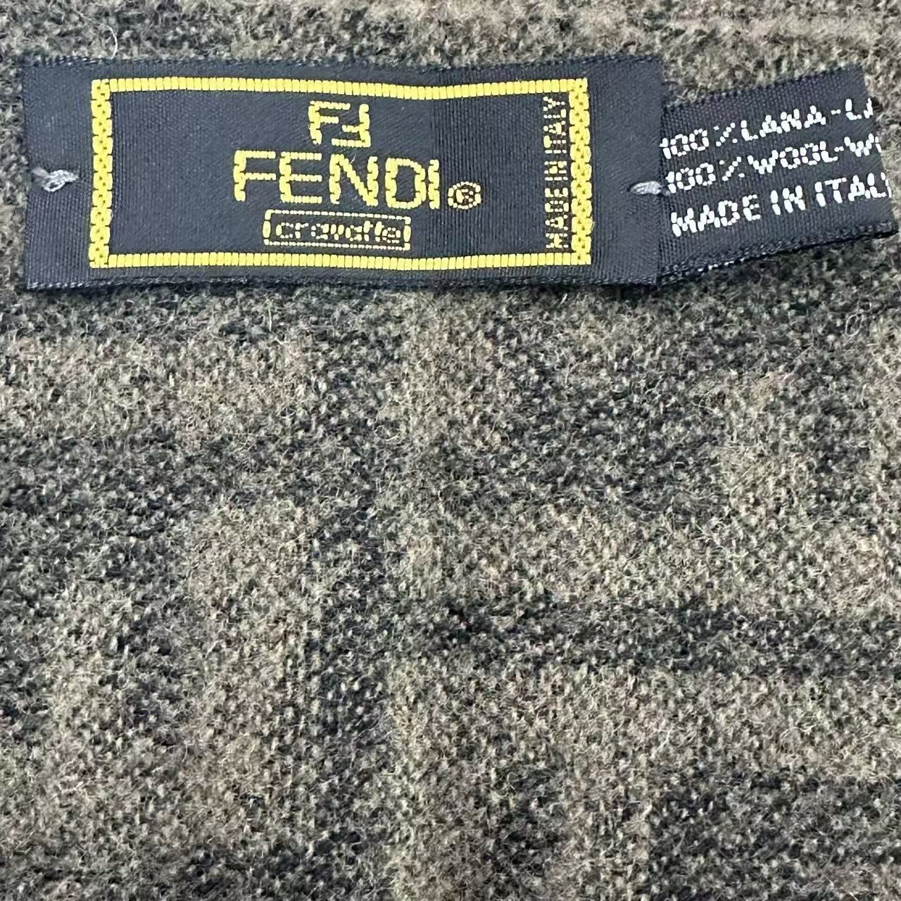 Fendi Scarf Zucca Pattern FF Logo Wool Brown — view 6