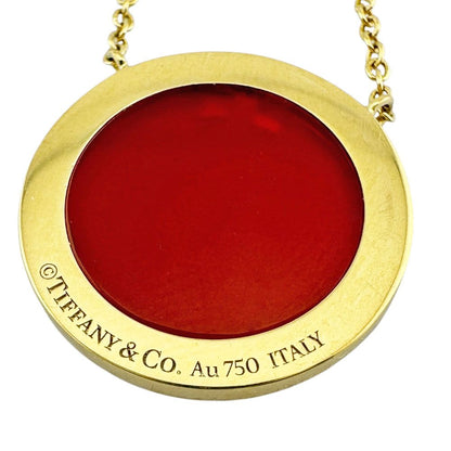 Tiffany & Co T Circle Pendant 18k Gold Carnelian — view 8