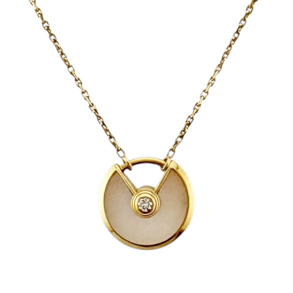 Cartier Amulet Necklace 18k Gold Mother of Pearl