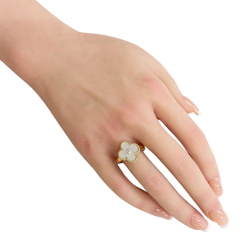 Van Cleef & Arpels Vintage Alhambra Ring 18k Gold Mother of Pearl — view 2