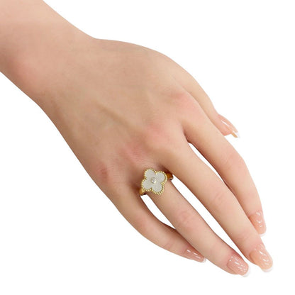 Van Cleef & Arpels Vintage Alhambra Ring 18k Gold Mother of Pearl — view 2