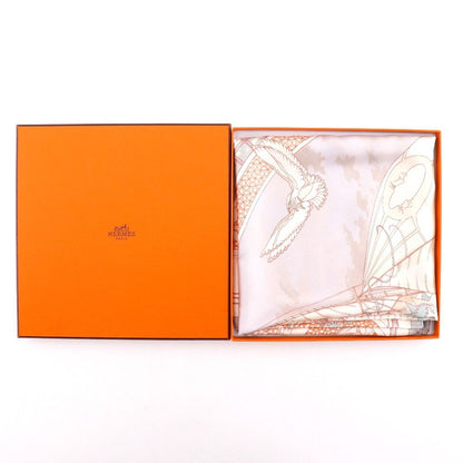Hermes Carre 90 Voyage Au Long Cours Ocean Silk White Scarf — view 8