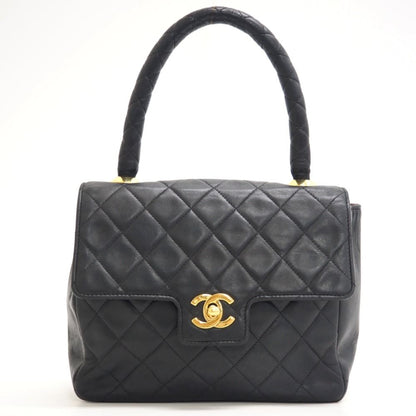 Chanel Quilted Turnlock CC Logo Handbag Black