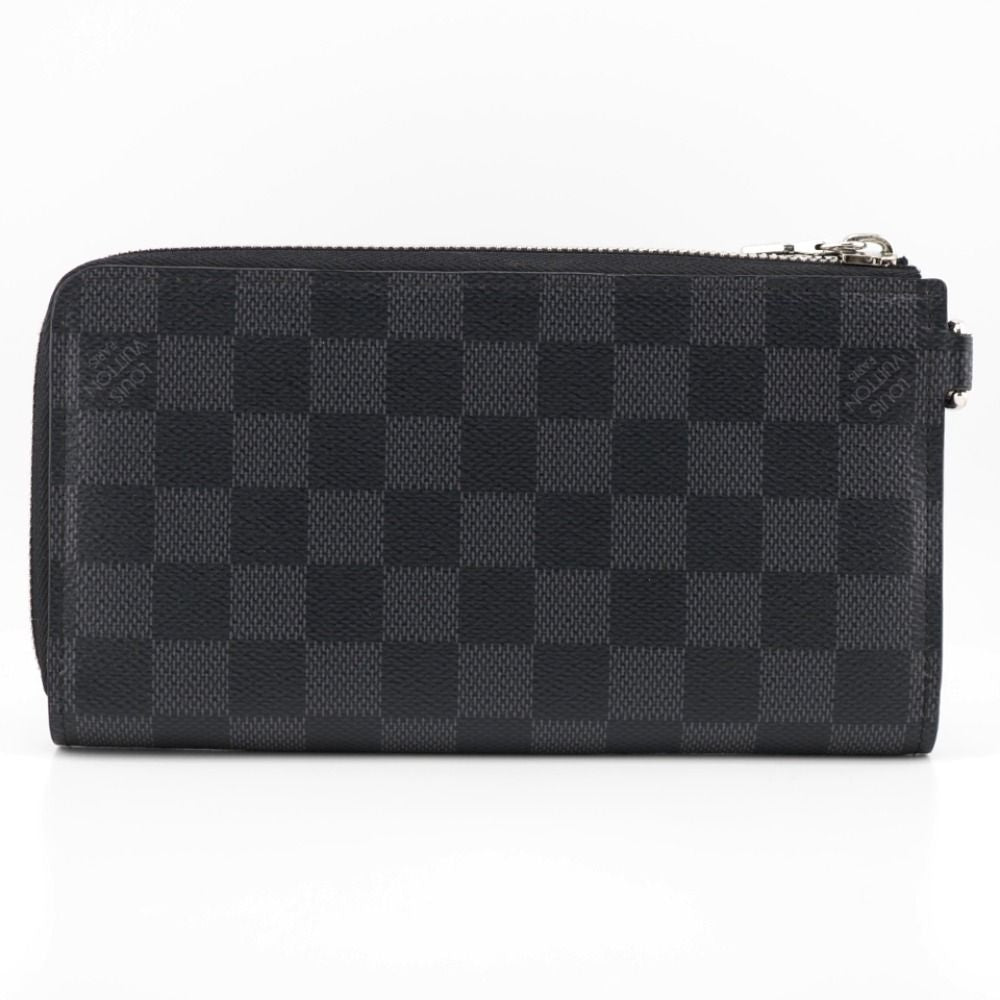 Louis Vuitton Zippy Dragonne L-shaped Zipper Damier Leather Wallet Black — view 2
