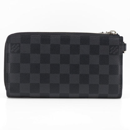 Louis Vuitton Zippy Dragonne L-shaped Zipper Damier Leather Wallet Black — view 2