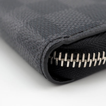 Louis Vuitton Zippy Dragonne L-shaped Zipper Damier Leather Wallet Black — view 3