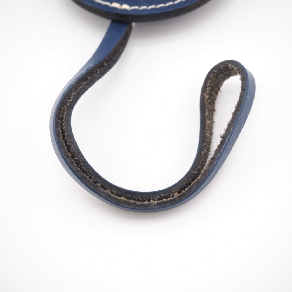 Hermes Paddock Flot Charm Leather Strap Blue Keychain — view 8