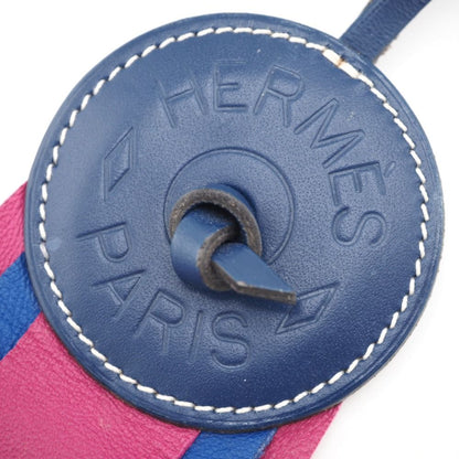 Hermes Paddock Flot Charm Leather Strap Blue Keychain — view 2