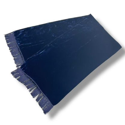 Dior Scarf Shawl Velour Embroidery Logo Fringe Navy — view 2