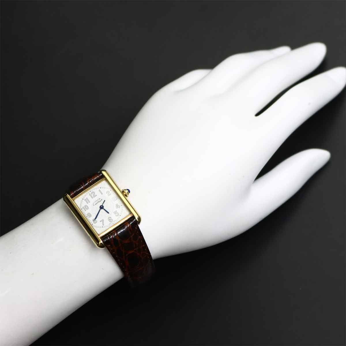 Cartier Must Tank Vermeil XL Watch White Quartz — view 3