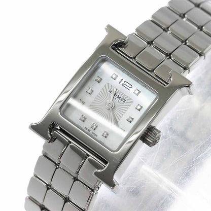 Hermes Watch Mini Hh1 110 Diamond White Shell Quartz — view 7