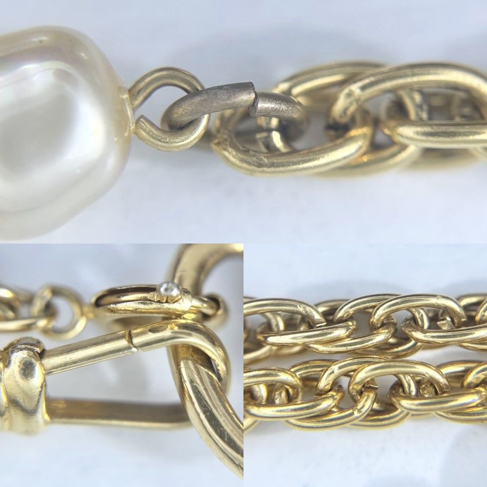 Chanel Necklace Long Pendant Loupe CC Logo Vintage Faux Pearl — view 6