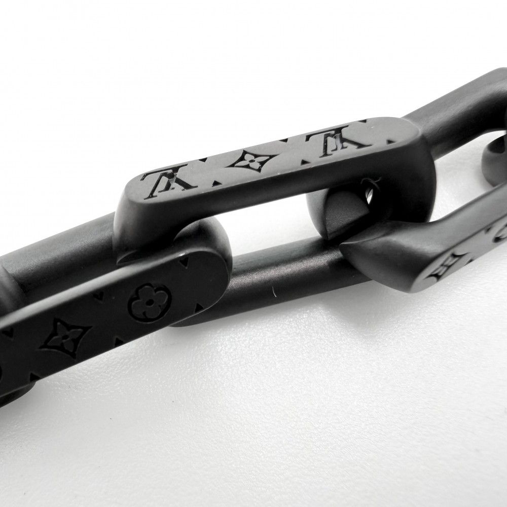 Louis Vuitton Necklace Monogram Chain Silver Black — view 7