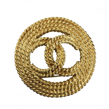 Chanel Brooch Chain CC Logo Vintage 2 8 Gold