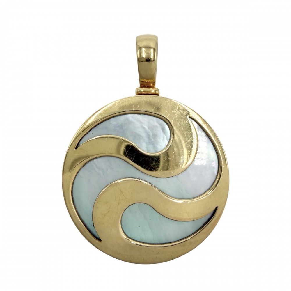 Bvlgari Pendant Optical 18k YG Gold White Shell