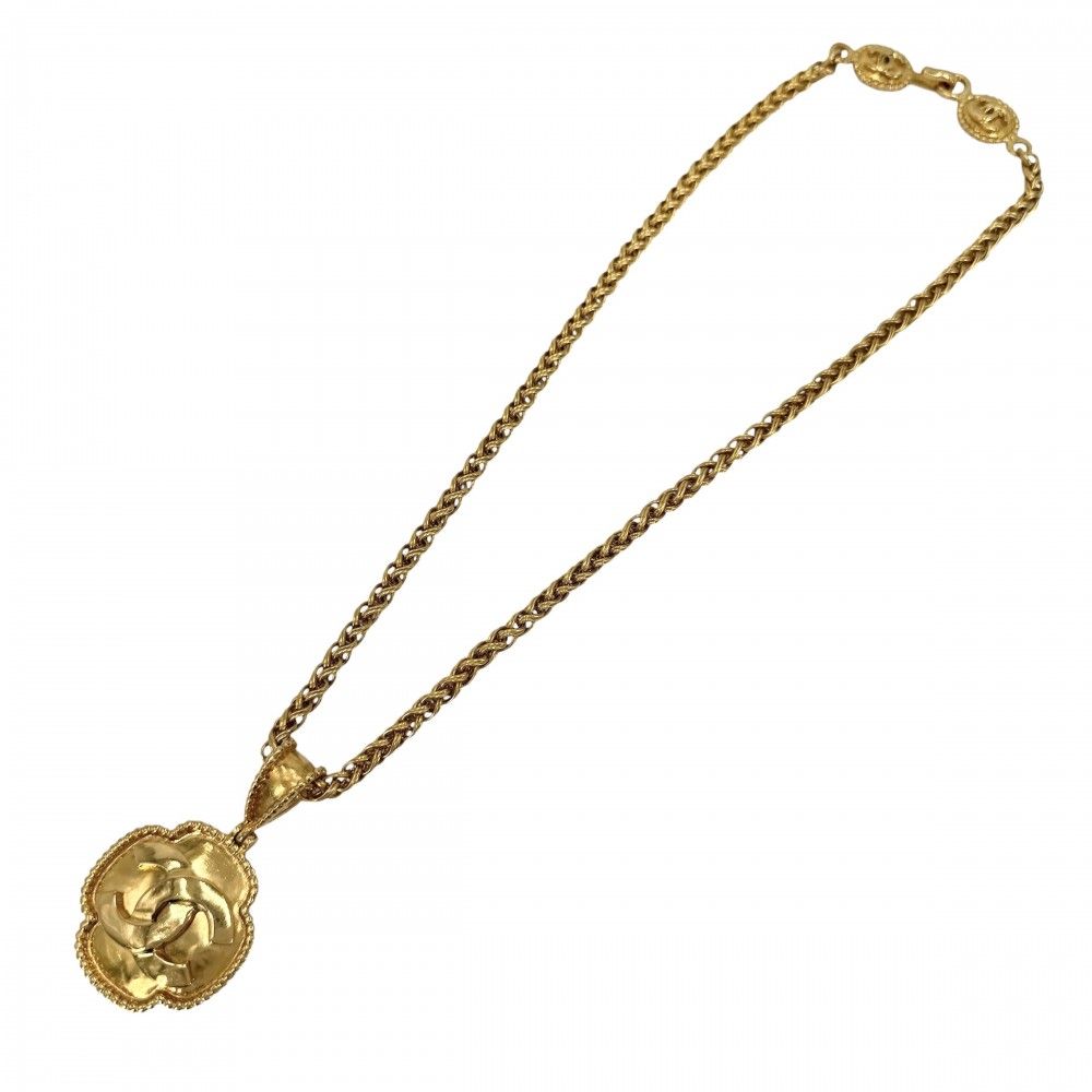 Chanel Necklace CC Logo Chain Vintage Gold Plated — view 5