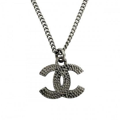 Chanel Necklace CC Logo Pendant Rhinestone Silver — view 2