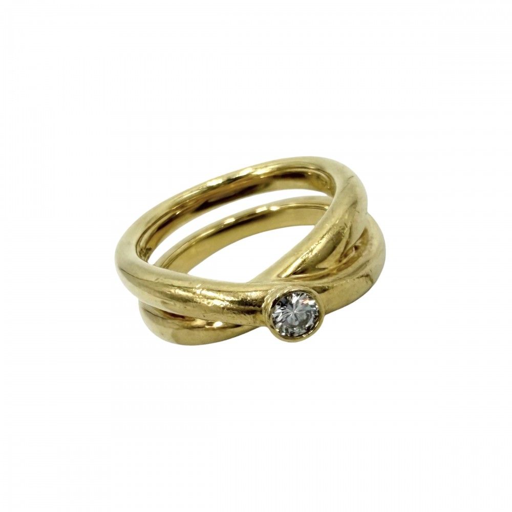 Tiffany & Co Ring Paloma Picasso Cross 18k YG Gold Diamond
