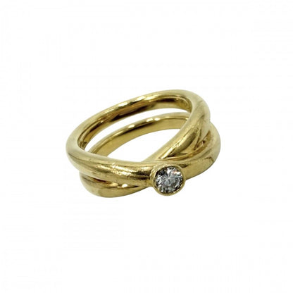 Tiffany & Co Ring Paloma Picasso Cross 18k YG Gold Diamond