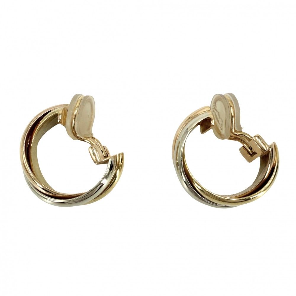 Cartier Earrings Trinity 18k YG PG WG Gold — view 2