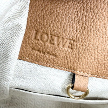 Loewe 2-Way Hammock Compact Shoulder Bag Crossbody Tote Leather Calf Brown Gold — view 5
