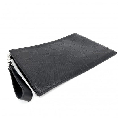 Gucci Clutch GG Embossed Second Leather Black Silver — view 3