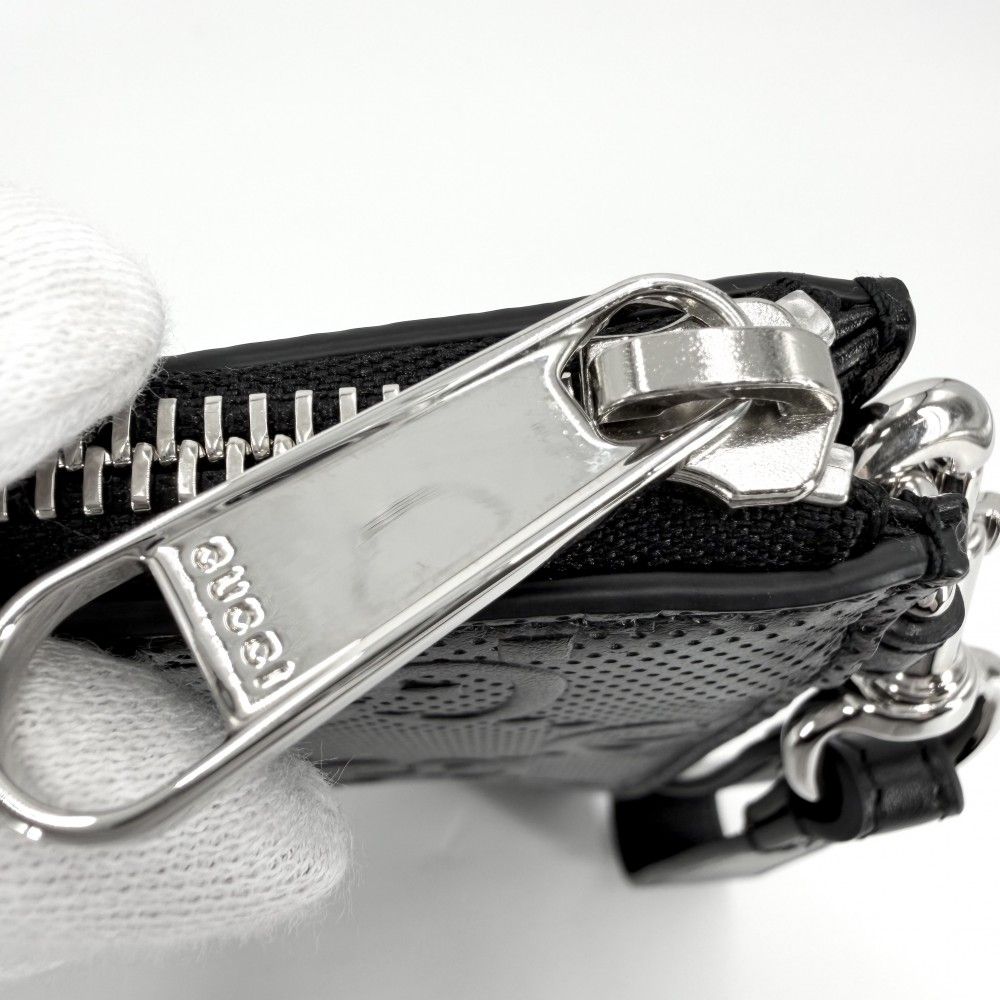 Gucci Clutch GG Embossed Second Leather Black Silver — view 7