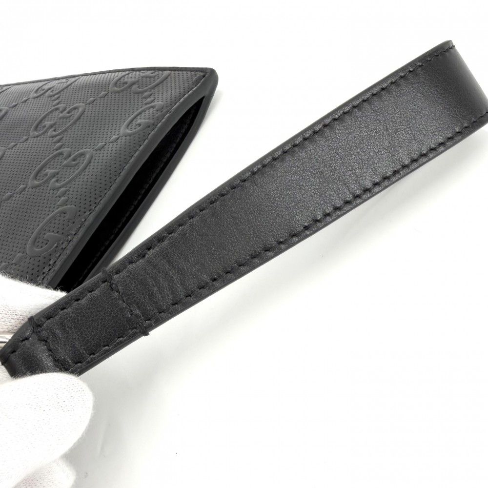 Gucci Clutch GG Embossed Second Leather Black Silver — view 6