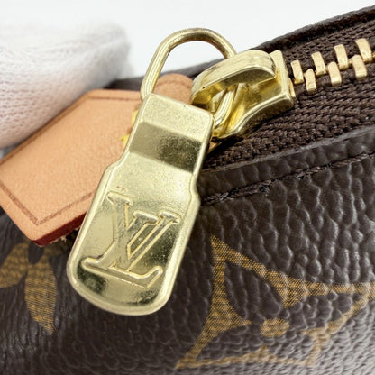 Louis Vuitton Pouch Monogram Pochette Cosmetic PM Makeup Case Brown Gold — view 7