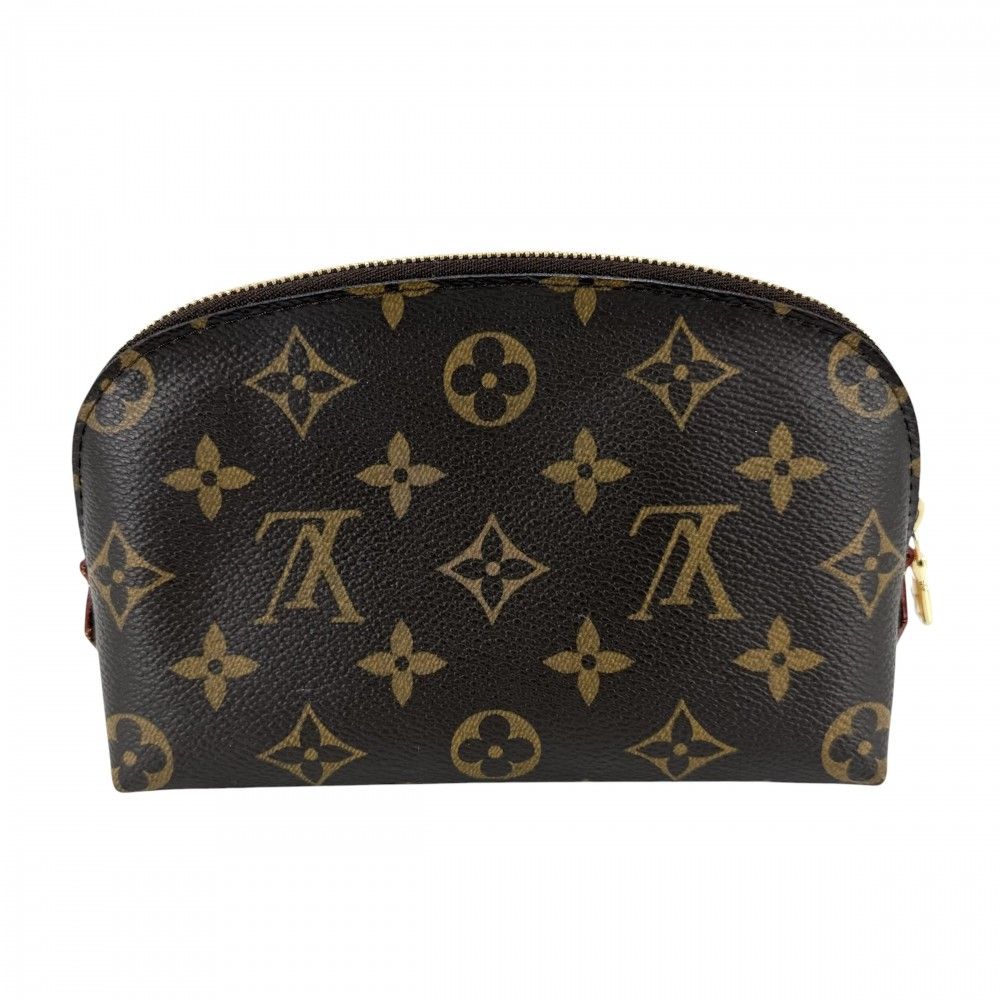 Louis Vuitton Pouch Monogram Pochette Cosmetic PM Makeup Case Brown Gold — view 2