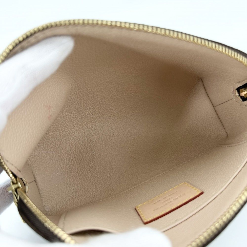 Louis Vuitton Pouch Monogram Pochette Cosmetic PM Makeup Case Brown Gold — view 4