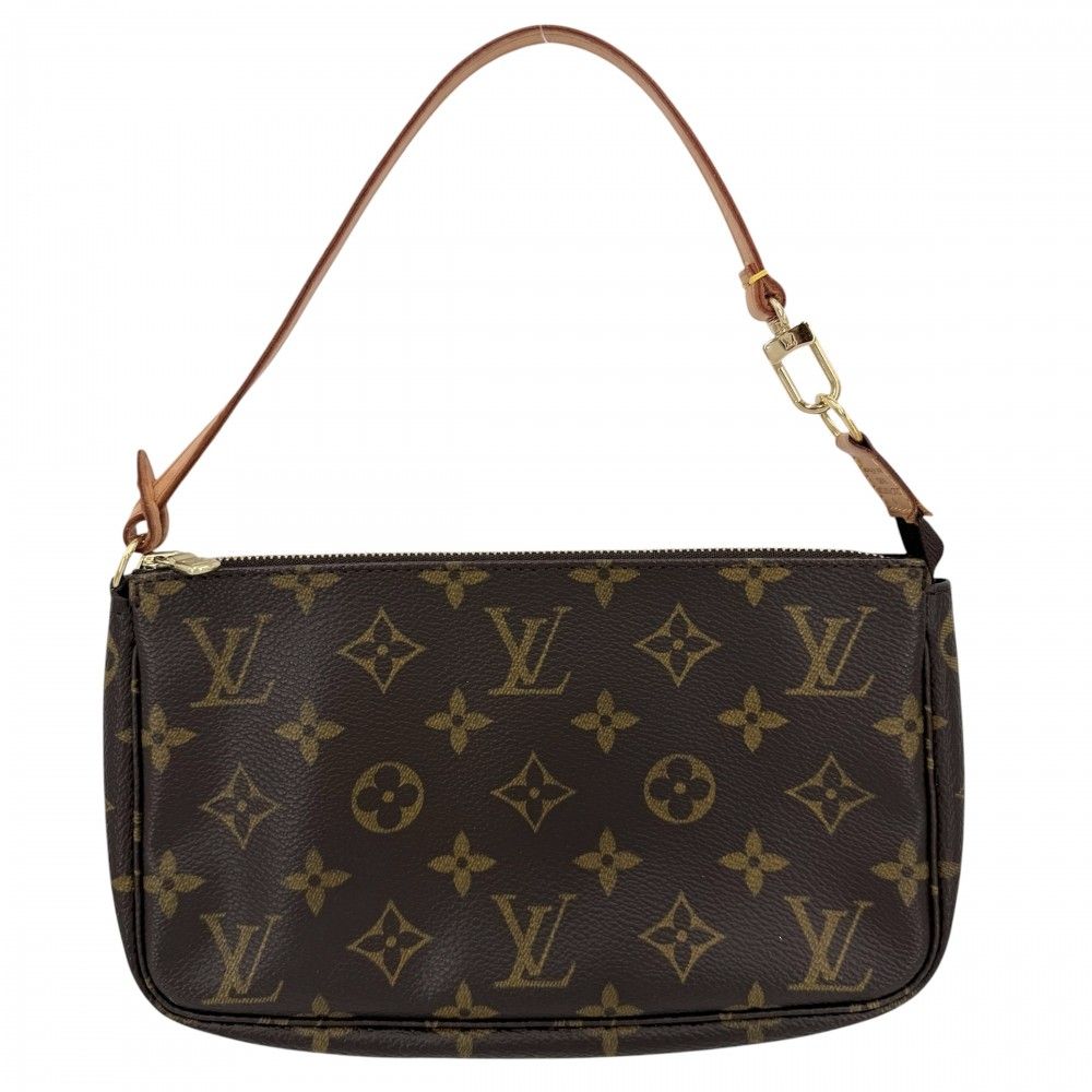 Louis Vuitton Pochette Pouch Mini Bag Monogram Canvas Brown Gold