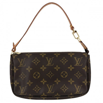 Louis Vuitton Pochette Pouch Mini Bag Monogram Canvas Brown Gold