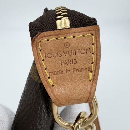 Louis Vuitton Pochette Pouch Mini Bag Monogram Canvas Brown Gold — view 5