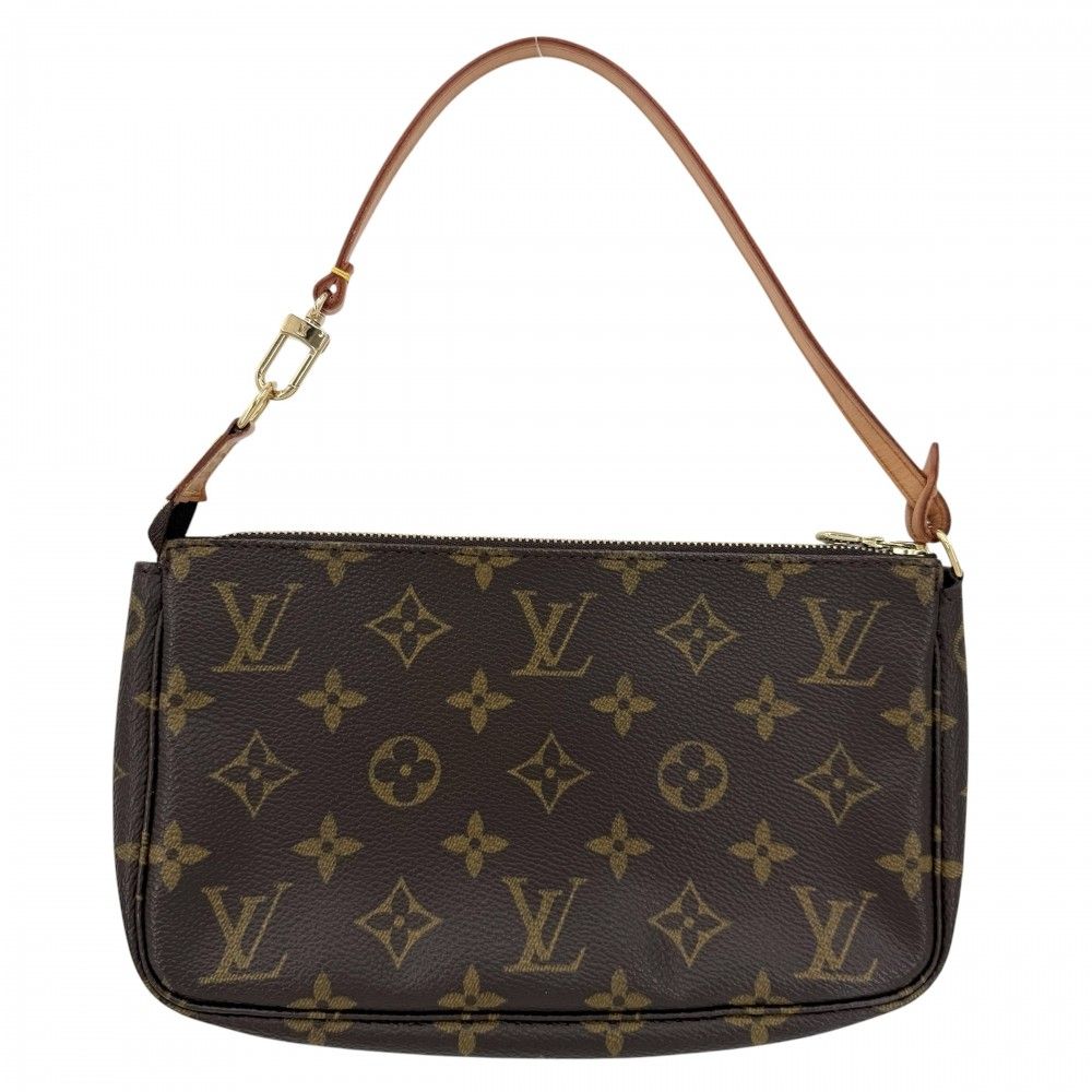 Louis Vuitton Pochette Pouch Mini Bag Monogram Canvas Brown Gold — view 2