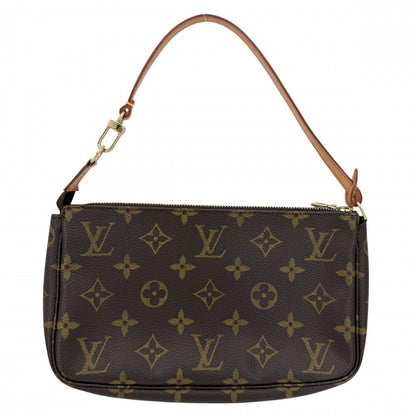Louis Vuitton Pochette Pouch Mini Bag Monogram Canvas Brown Gold — view 2