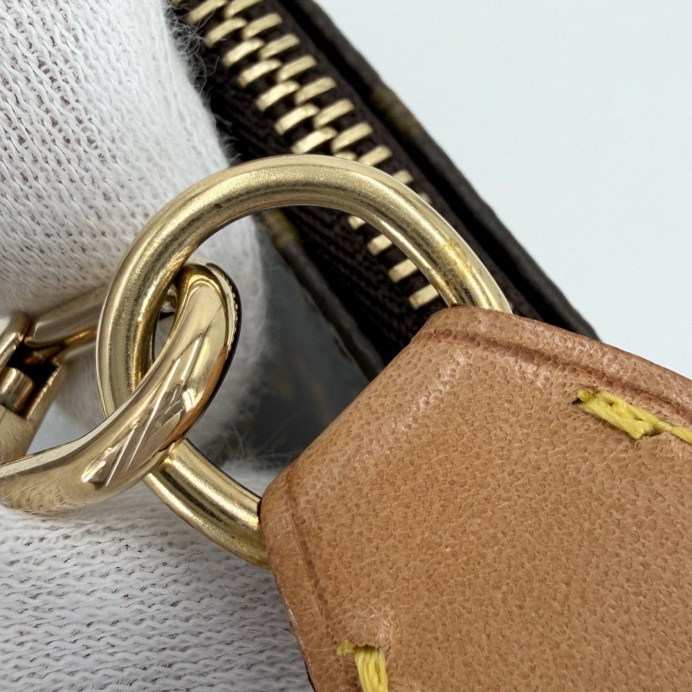 Louis Vuitton Pochette Pouch Mini Bag Monogram Canvas Brown Gold — view 9