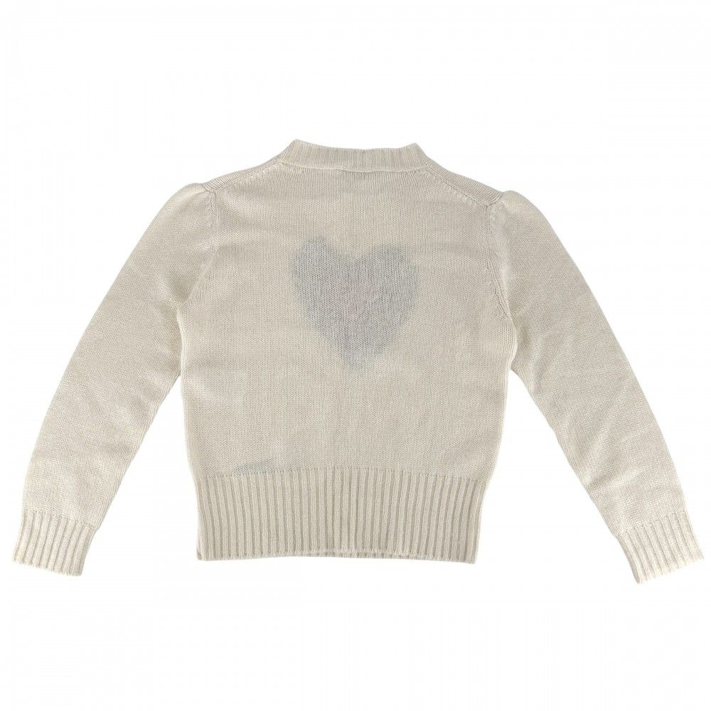Dior Knit Heart Top Long Sleeve Sweater 36 White Cashmere Autumn Winter — view 2