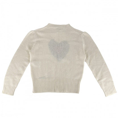 Dior Knit Heart Top Long Sleeve Sweater 36 White Cashmere Autumn Winter — view 2
