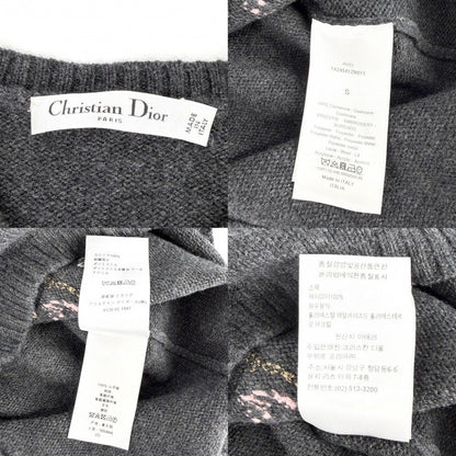 Dior Knit Heart Angel Top 3/4 Length Sweater le Vierge Embroidery S Gray — view 4