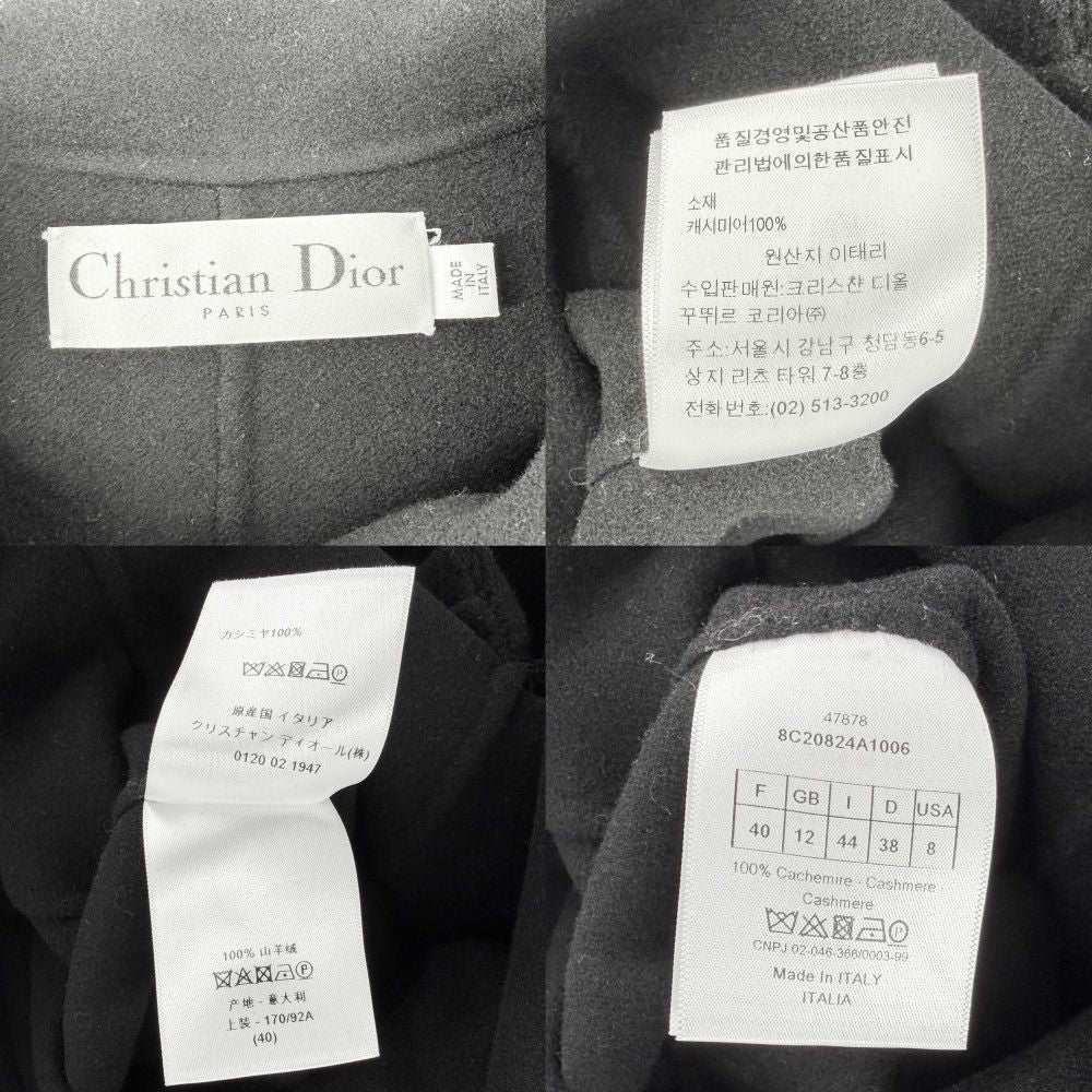 Dior Double Breasted Cashmere Coat Longcoat 40 Black Cashmere — view 4