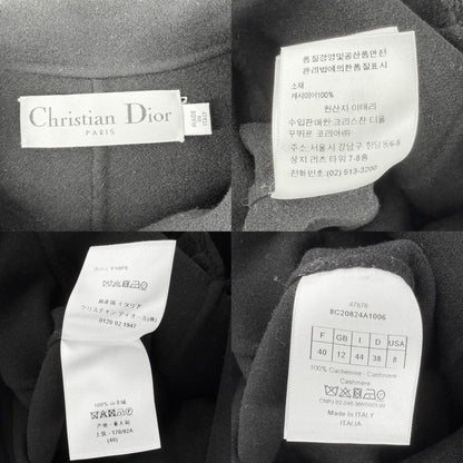 Dior Double Breasted Cashmere Coat Longcoat 40 Black Cashmere — view 4