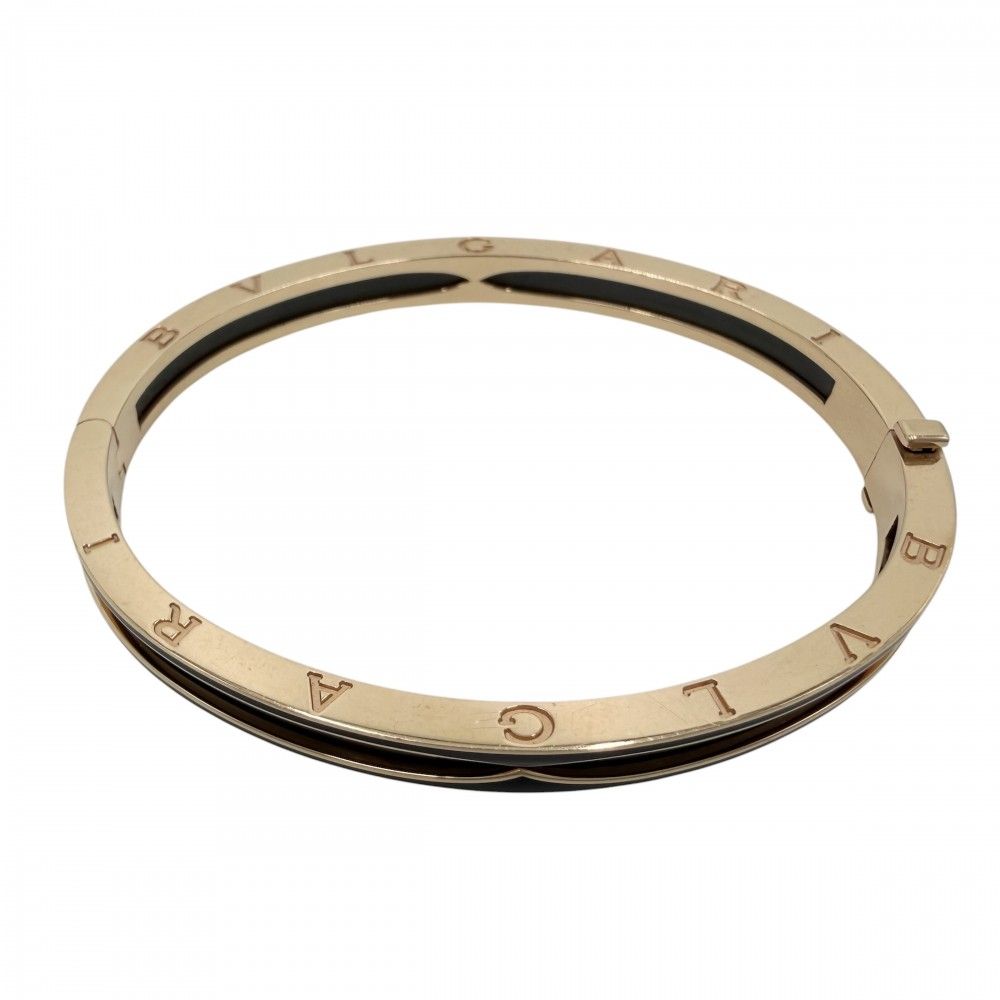 Bvlgari Bracelet B-zero One B.zero1 Open Bangle M 18k PG Gold Ceramic Black — view 2