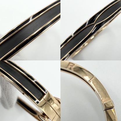 Bvlgari Bracelet B-zero One B.zero1 Open Bangle M 18k PG Gold Ceramic Black — view 6