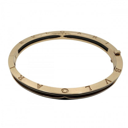 Bvlgari Bracelet B-zero One B.zero1 Open Bangle M 18k PG Gold Ceramic Black