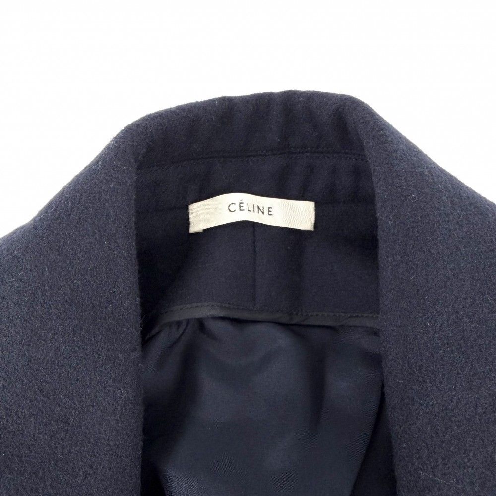 Celine Gilet Long Vest 36 Navy Wool — view 3